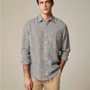 Classic Irish Linen Gray Casual Button Down Shirt Irish Línea 100%